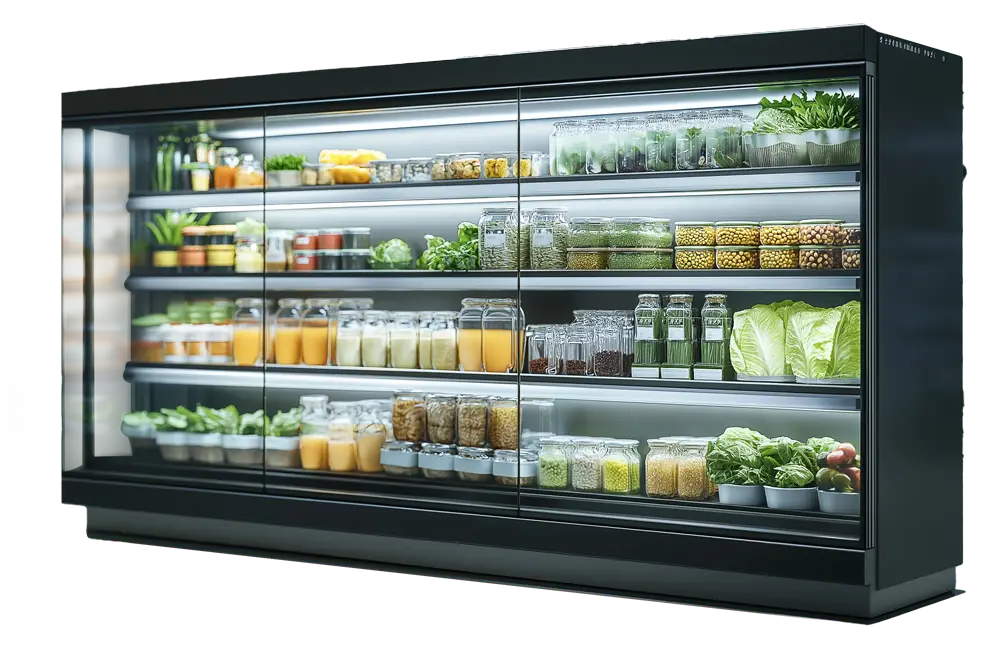 Meuble frigorifique moderne et économe en énergie en magasin alimentaire